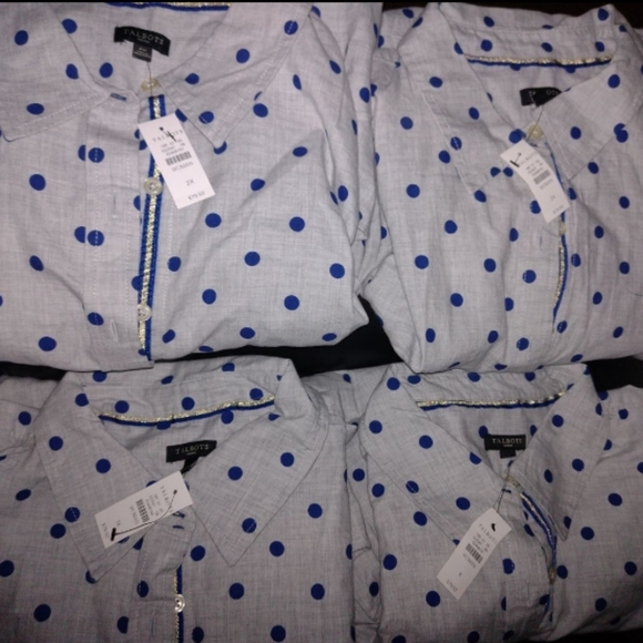 Talbot Women's Polka Dot Button Down Shirt #NEW - Picture 6 of 7